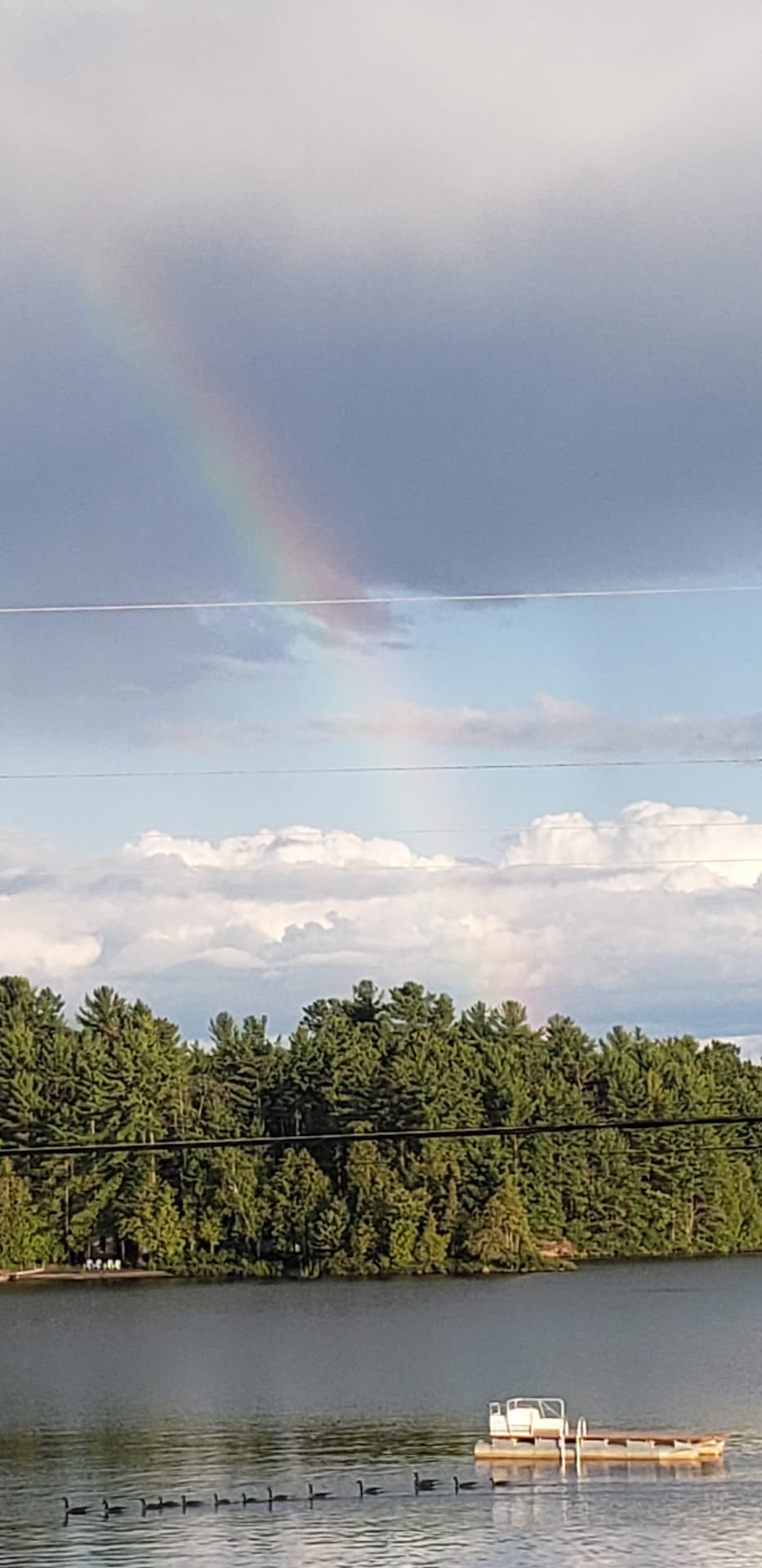 A rainbow island on the French River. 